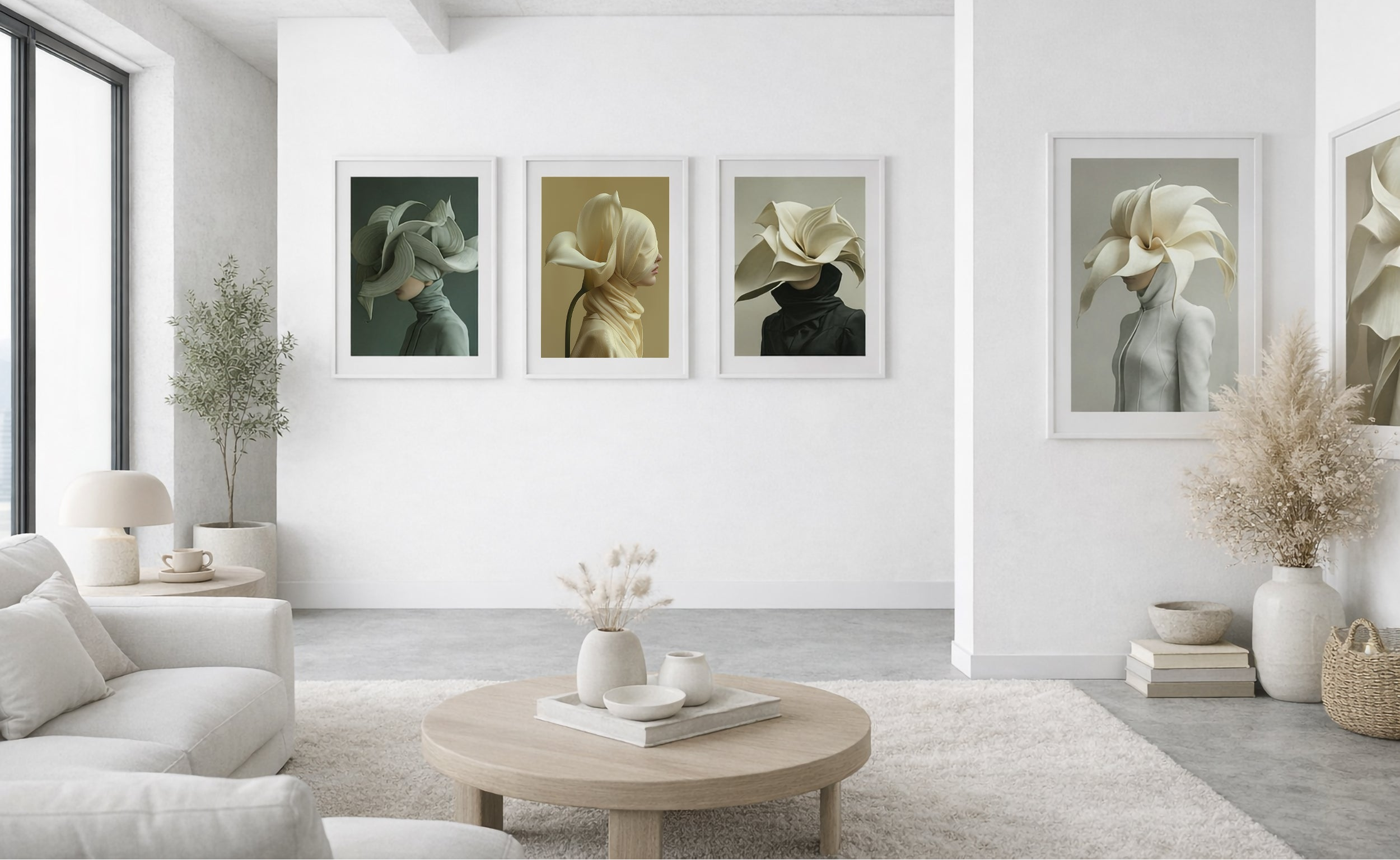 Contemporary art print by Janina Laszlo displayed in a modern interior setting